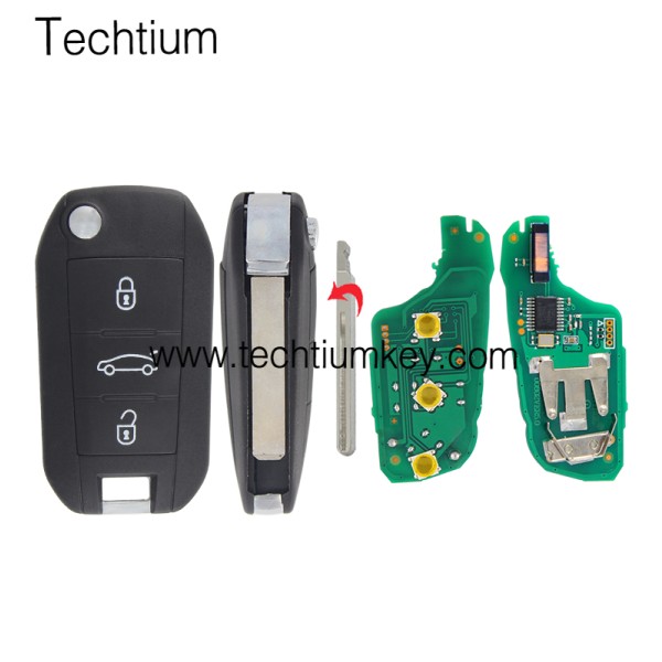 433Mhz ID46 chip 407/HU83 blade 3 button remote key for Citroen
